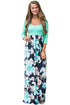 Mint Floral Boho Holiday Maxi Dress